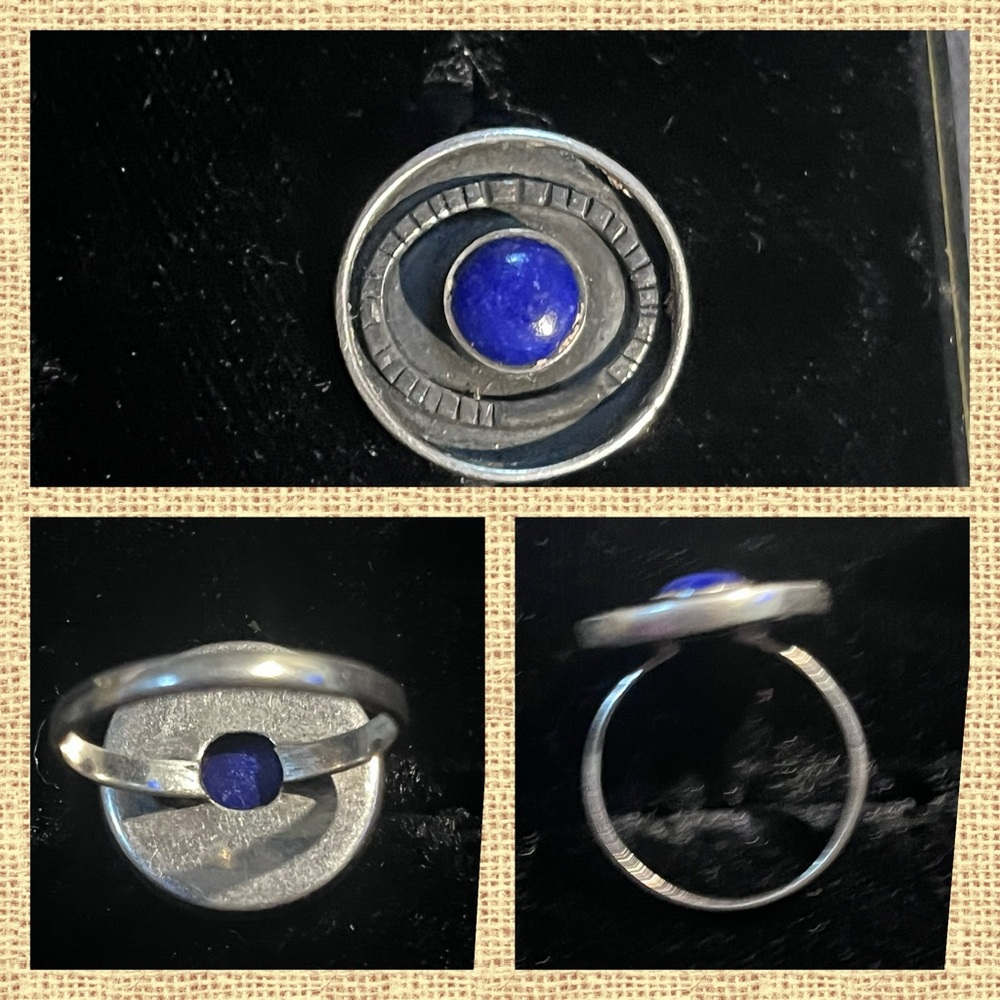 Lapis Sterling Silver Ring Size 8